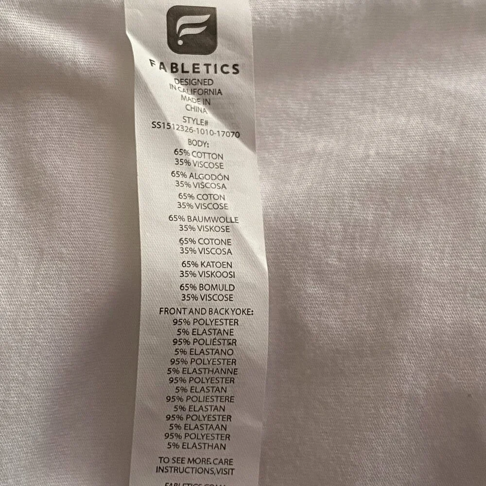 NEW Fabletics Dijon Sz 2XL Womens Knit/Mesh Top T-Shirt White - Picture 8 of 9